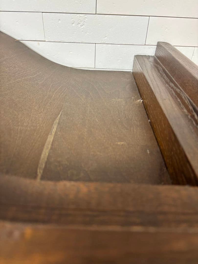 オランダ家具 オーク無垢材 ガラス扉キャビネット/本棚/食器棚/飾り棚