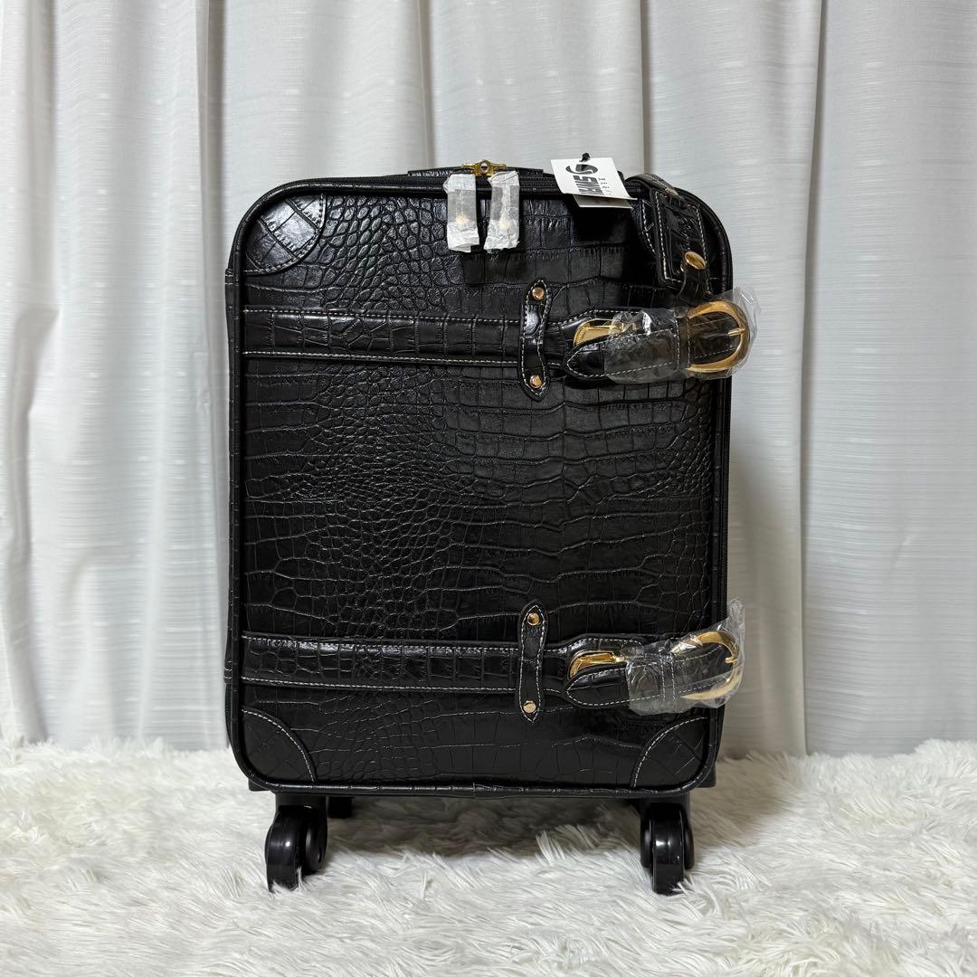 ⭐️新品未使用⭐️　スワニー フルクロコトランク　T-350　4輪　18ℓ 黒