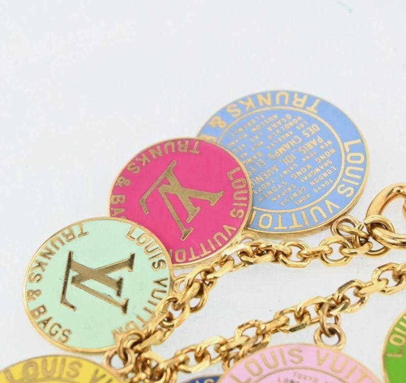 ルイ・ヴィトン T&B バッグチャーム キーリング ゴールドメタルチェーン