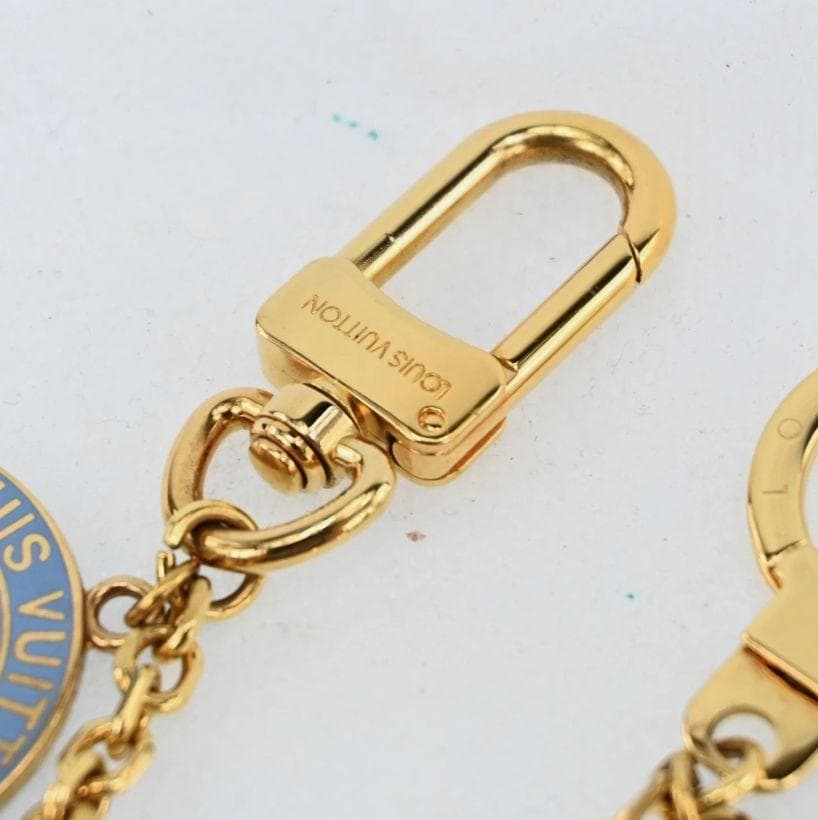 ルイ・ヴィトン T&B バッグチャーム キーリング ゴールドメタルチェーン