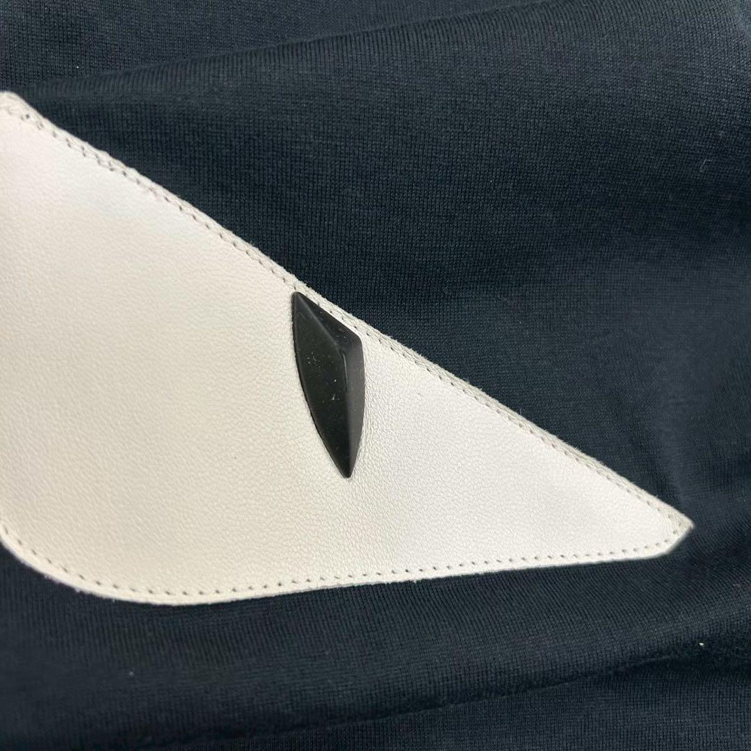 良品　フェンディ　モンスターアイ　半袖Tシャツ コットン　ブラック　XS