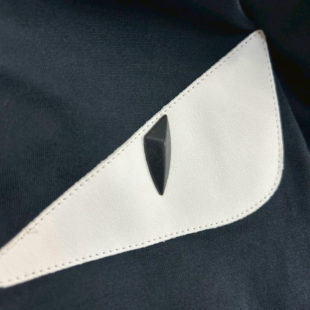 良品　フェンディ　モンスターアイ　半袖Tシャツ コットン　ブラック　XS