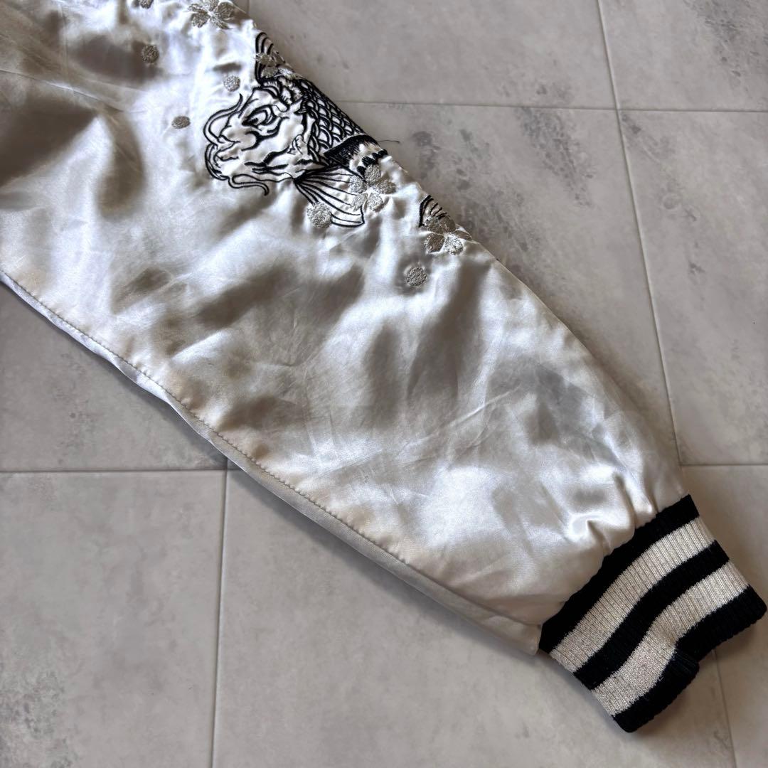 【超希少】朧 オボロ スカジャン 鯉 富士山 刺繍 OBORO ブラック L