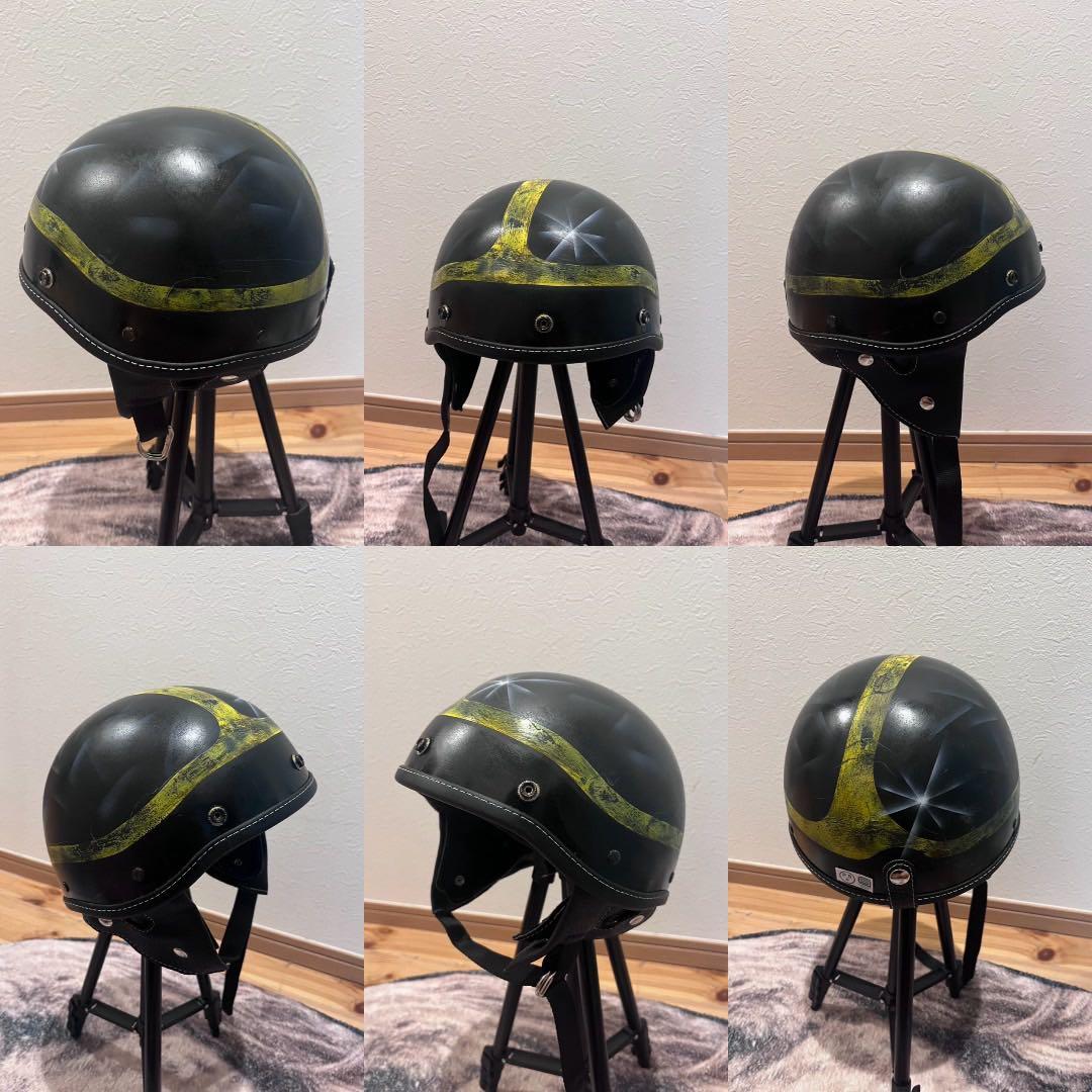 訳あり　エイジングペイントヘルメット　ショーティー　ポリヘル　オーシャンビートル