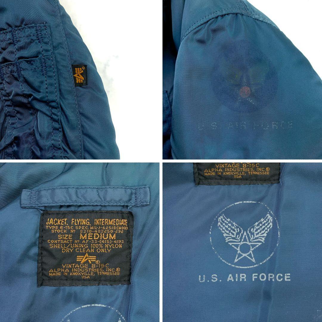 50s復刻★ USA製 ALPHA B-15C ネイビー M　D909