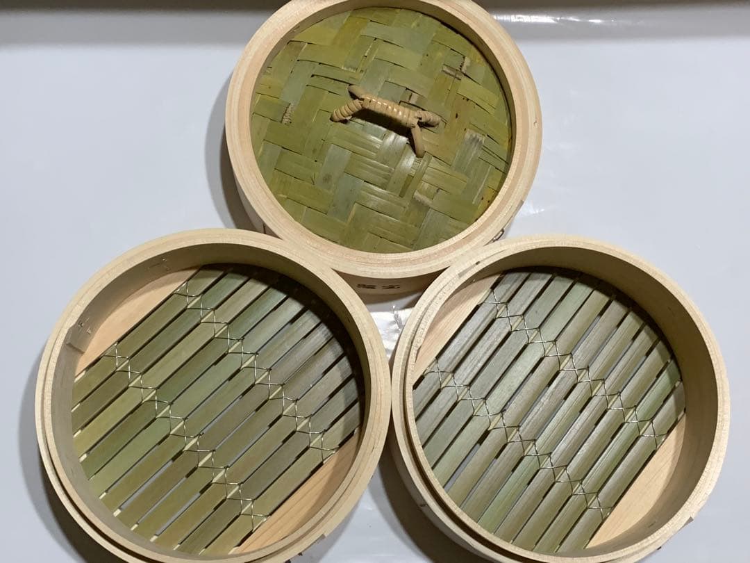 数量限定値下げ・桧製蒸籠２１センチ3段・蒸し板セット