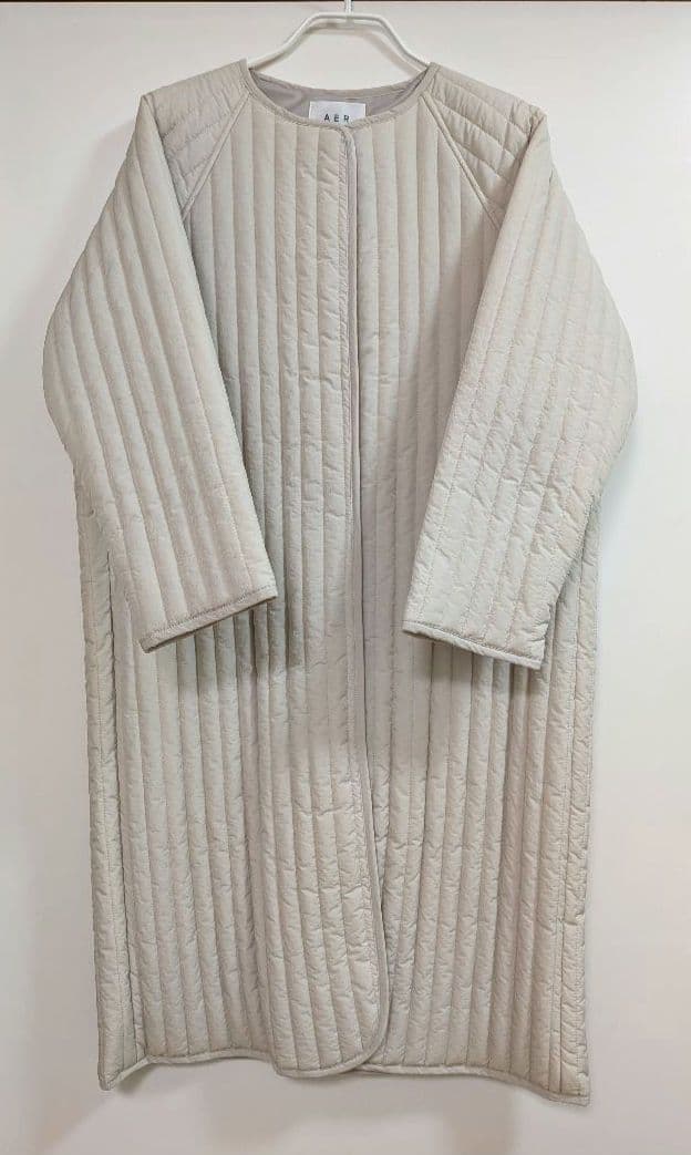 新品 ADAM ET ROPE' アダムエロペ 縦キルティングコート アイボリー