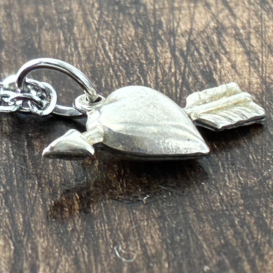 スウィートハートジュエリーアローハート シルバー ヴィンテージネックレスNAVY