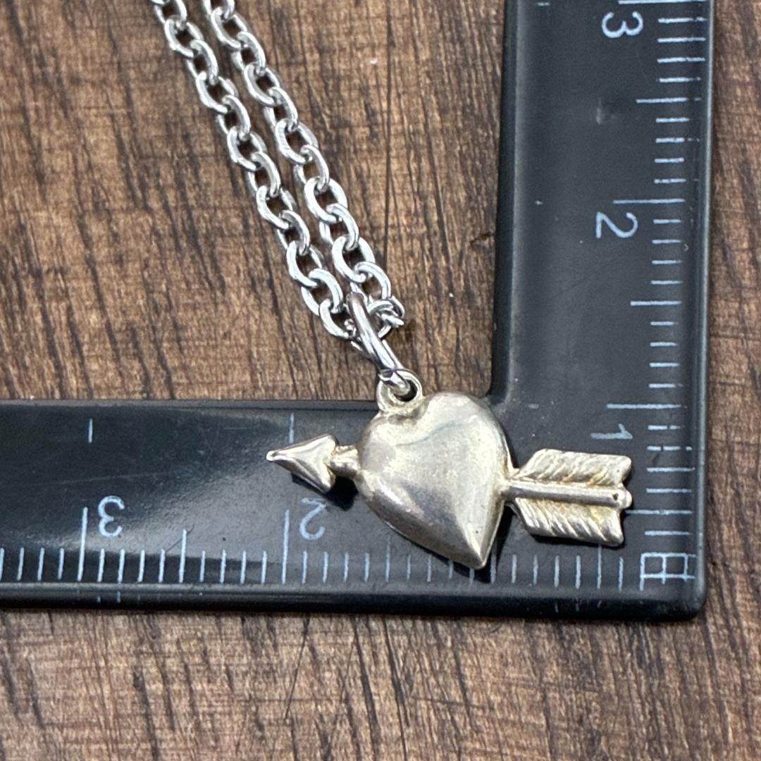 スウィートハートジュエリーアローハート シルバー ヴィンテージネックレスNAVY