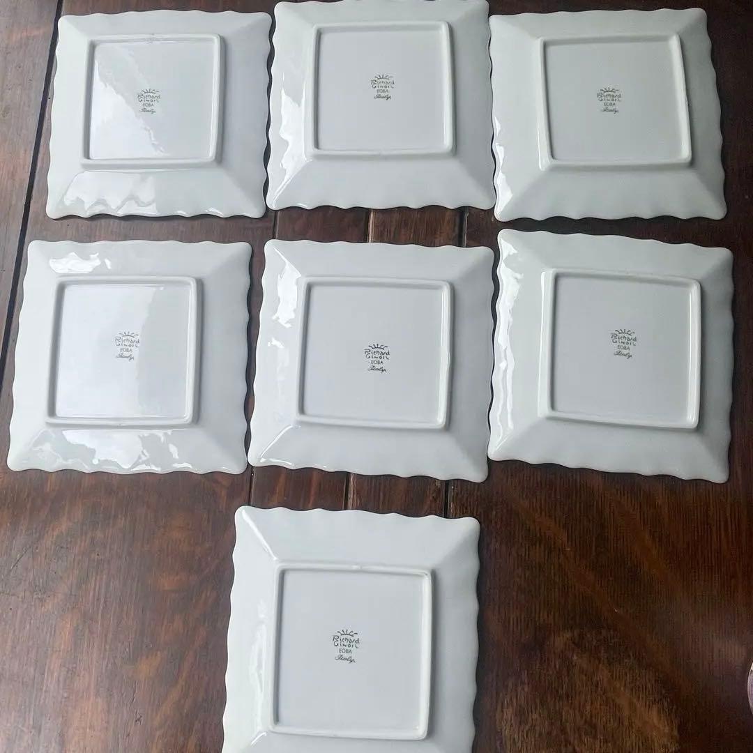 希少　リチャードジノリ　ベッキオホワイト　スケエアプレート　15cm 7セット