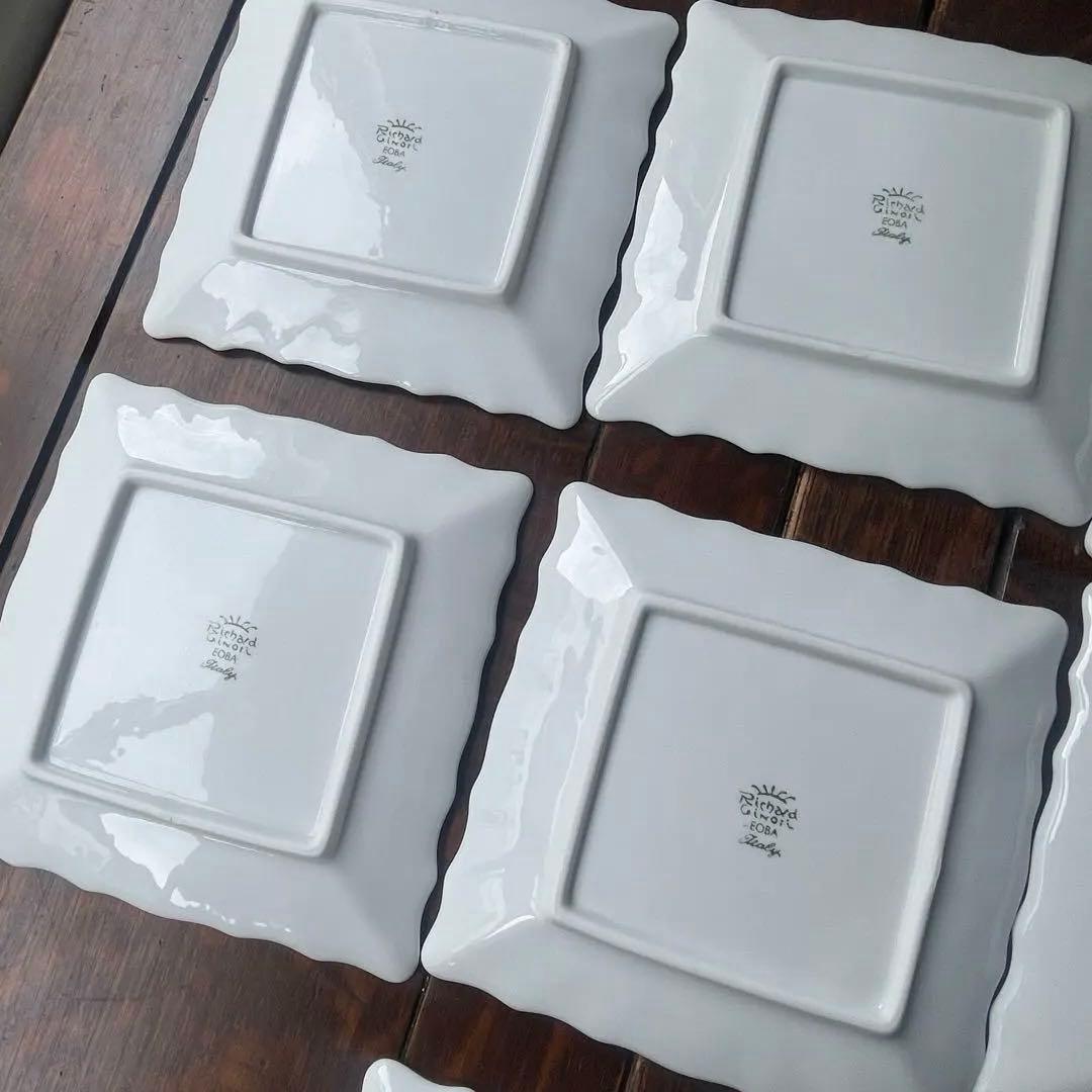希少　リチャードジノリ　ベッキオホワイト　スケエアプレート　15cm 7セット