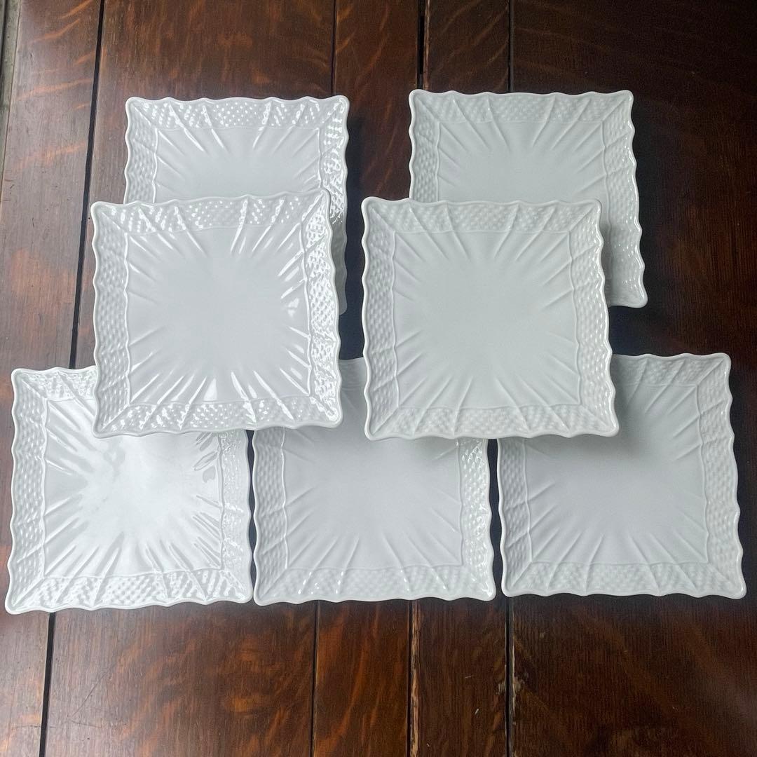 希少　リチャードジノリ　ベッキオホワイト　スケエアプレート　15cm 7セット