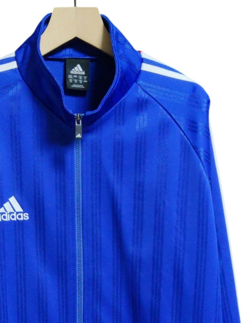 アディダス ジャージ上下セット【ジャケットXO パンツО】青シャドウストライプ