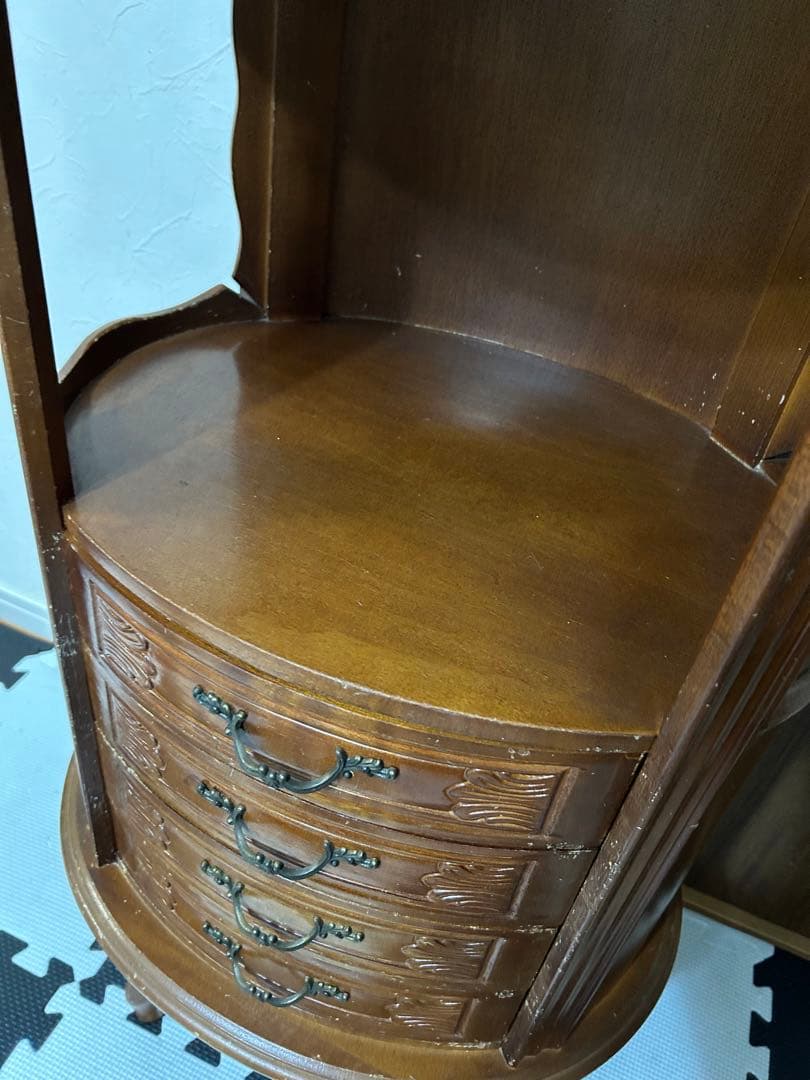 アンティーク　猫脚　キャビネット　電話台