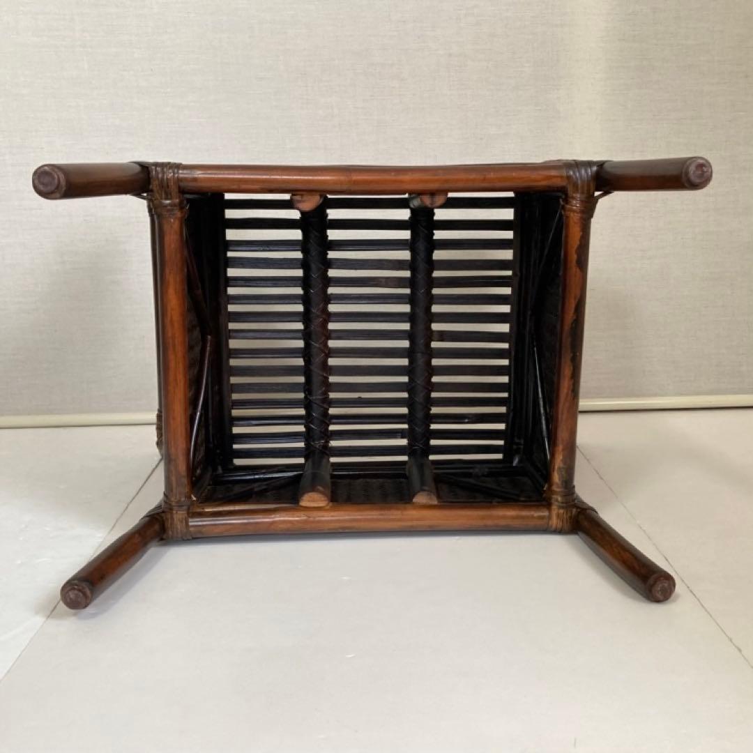 竹製 スツール チェア 椅子 ベンチ 置物台 飾り棚 肘掛け モダン レトロ