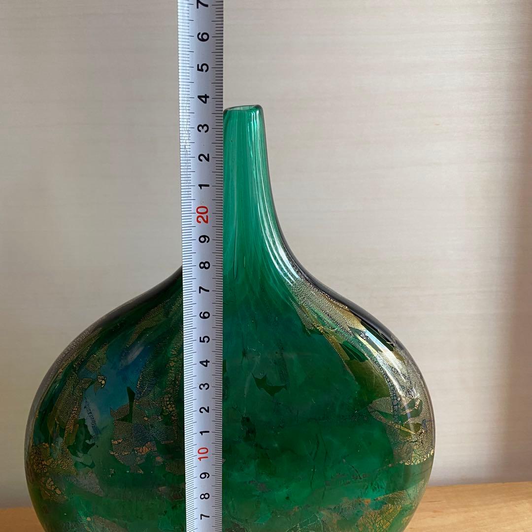 ヴィンテージ アズリンガラス ロリポップ フラワーベース 花瓶