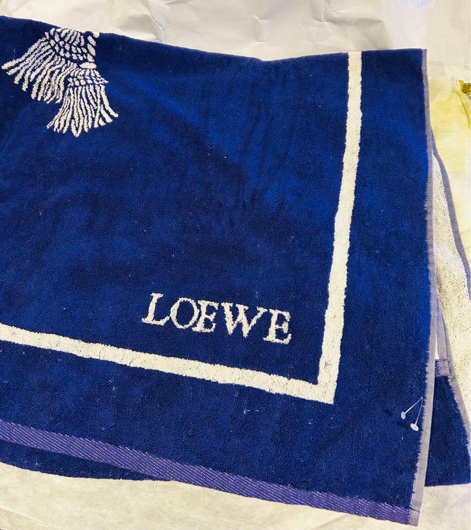 ロエベ　LOEWE アナグラム　ビーチタオル　大判　ネイビー×ホワイト　未使用