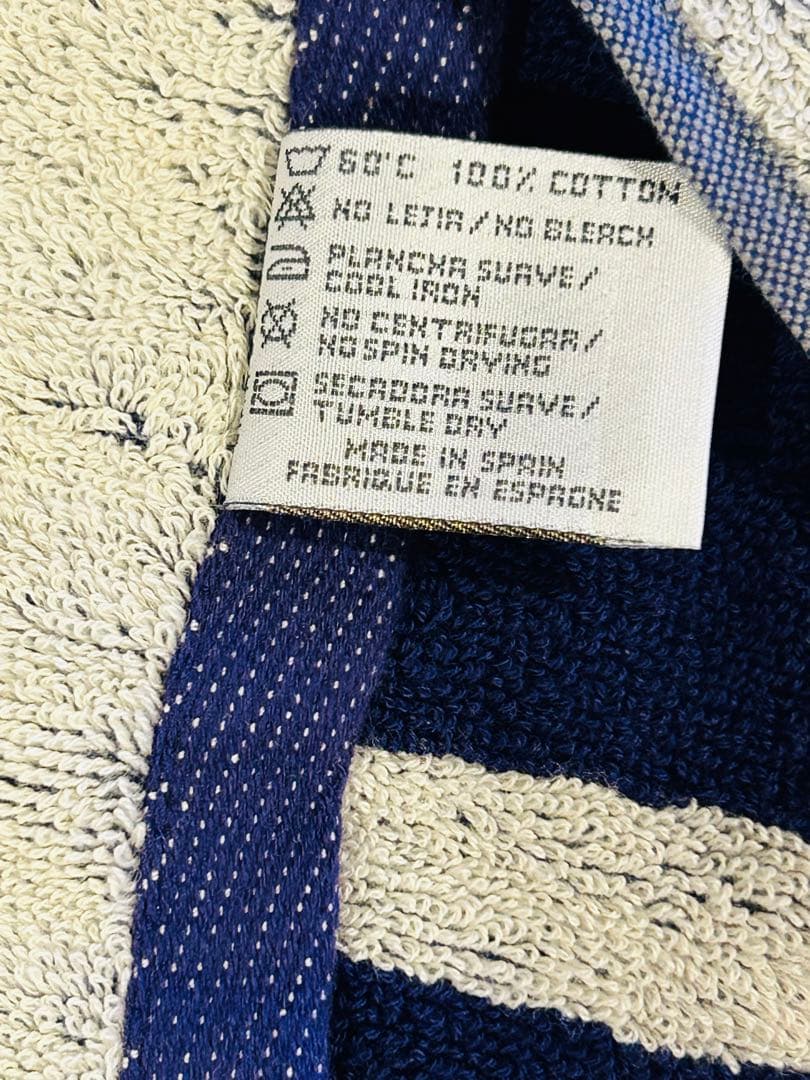 ロエベ　LOEWE アナグラム　ビーチタオル　大判　ネイビー×ホワイト　未使用