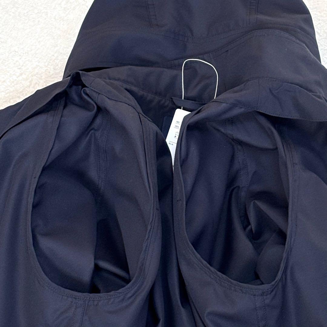 【25AWタグ付】ニューヨーカー 金ボタン フード付きライトコート 紺 洗える