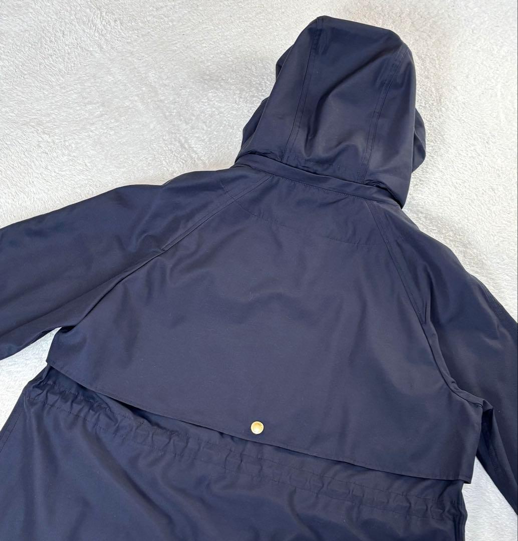 【25AWタグ付】ニューヨーカー 金ボタン フード付きライトコート 紺 洗える