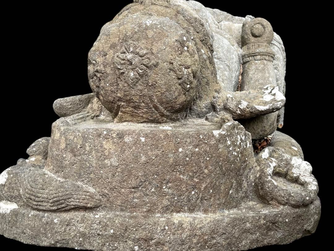 ⭐️ガネーシャの石像⭐️座像⭐️置物オブジェ⭐️アンティーク⭐️ヒンドゥー教の神様⭐️重量物