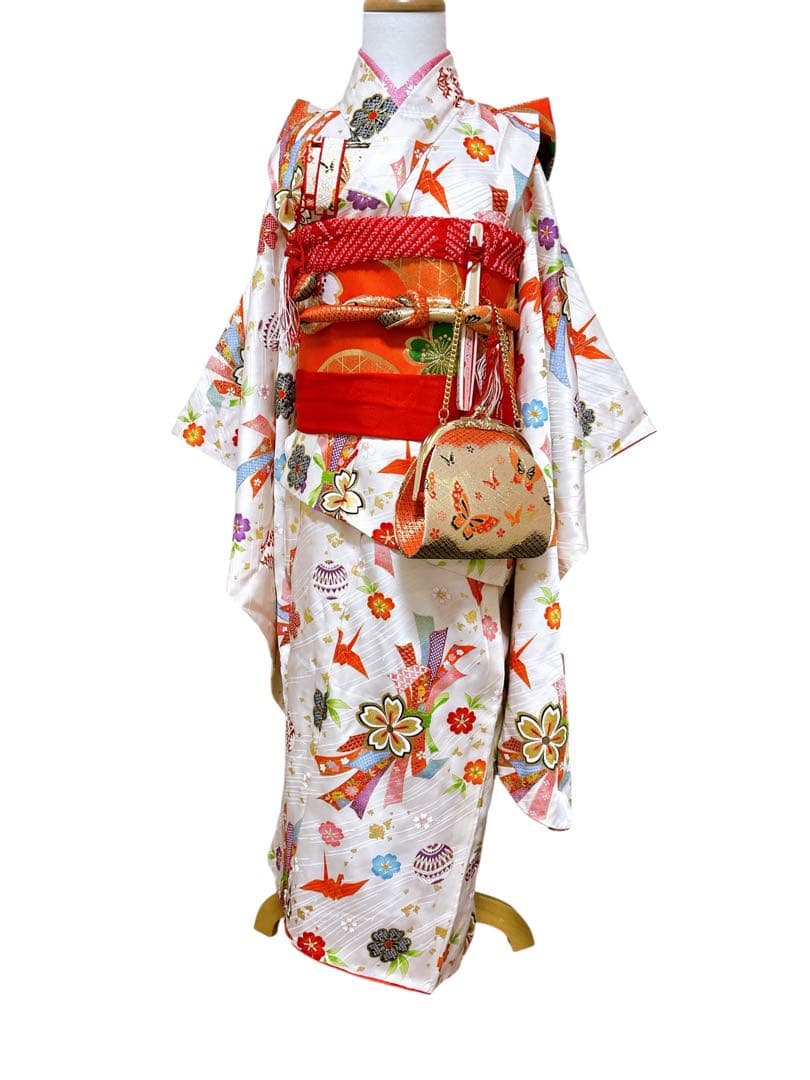 お買い得品【正絹】♡七五三　7歳　女の子　フルセット　一式　白系
