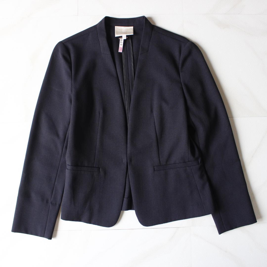 EMMAJAMES セットアップスーツ S ノーカラージャケット パンツ 紺色