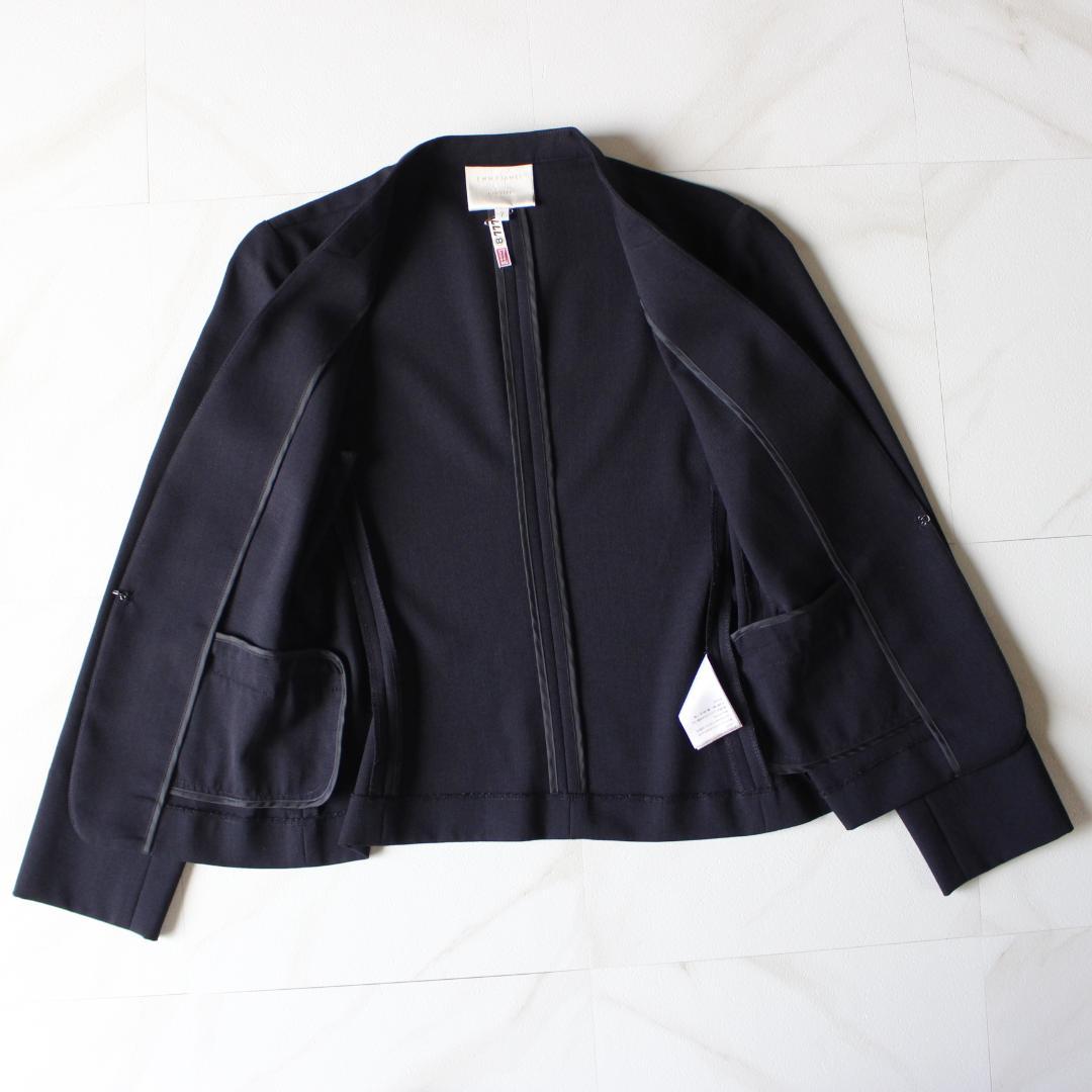 EMMAJAMES セットアップスーツ S ノーカラージャケット パンツ 紺色