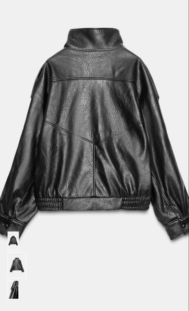 ブラック フェイクレザージャケット