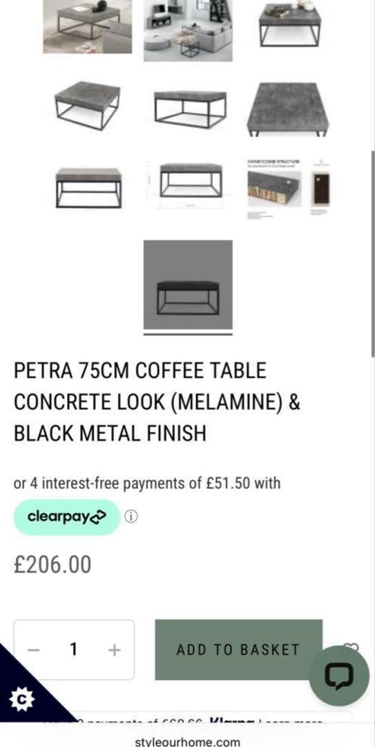 TEMA Petra コンクリート調 センターテーブル ペトラ