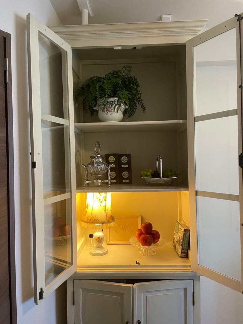 Blanc D’ivoireブランディボワール　ガラスキャビネット　アンティーク