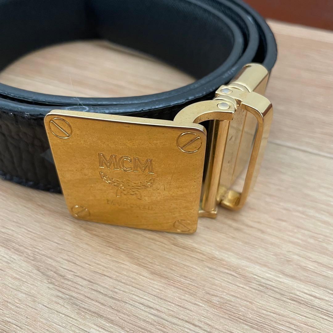 MCM ベルト ゴールド ブラック メンズ
