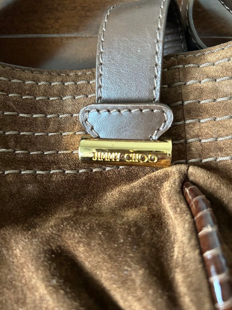 【美品】Jimmy Choo(ジミーチュウ)スウェードトートバッグ