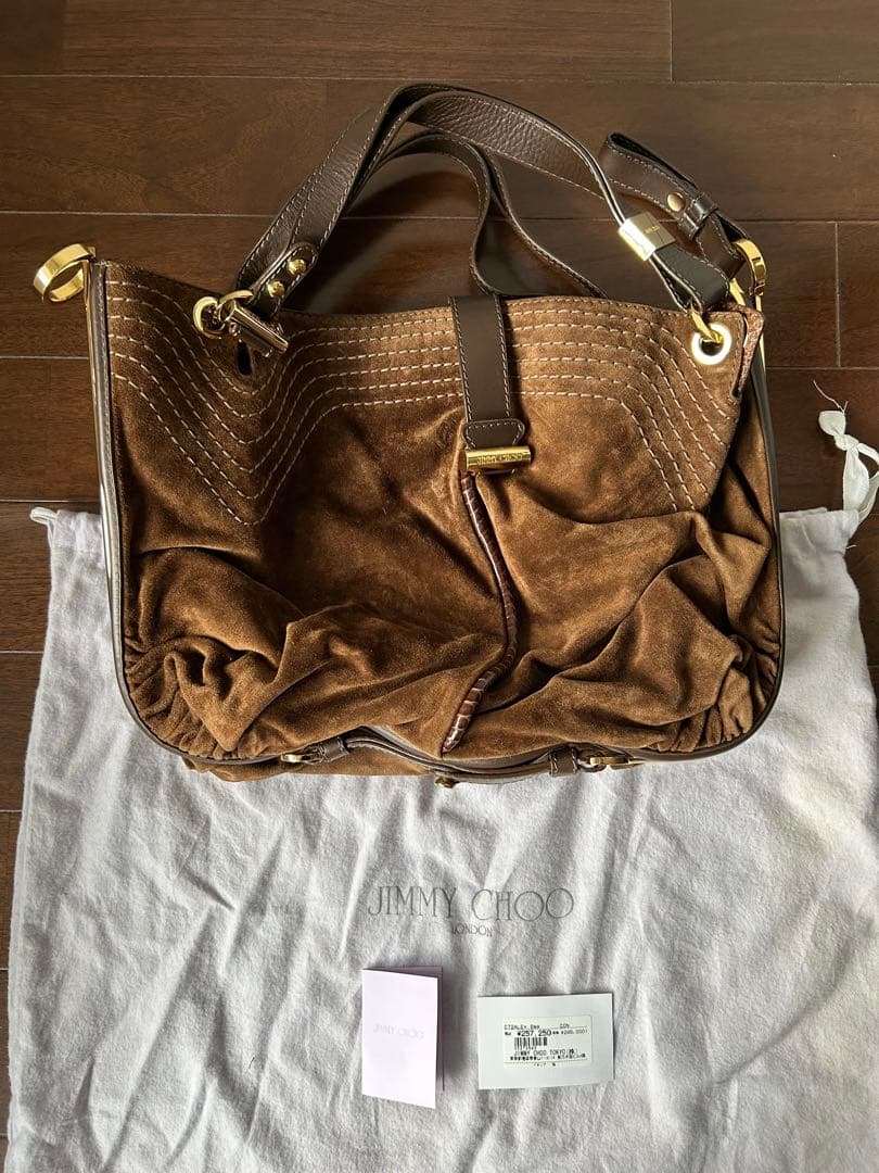 【美品】Jimmy Choo(ジミーチュウ)スウェードトートバッグ