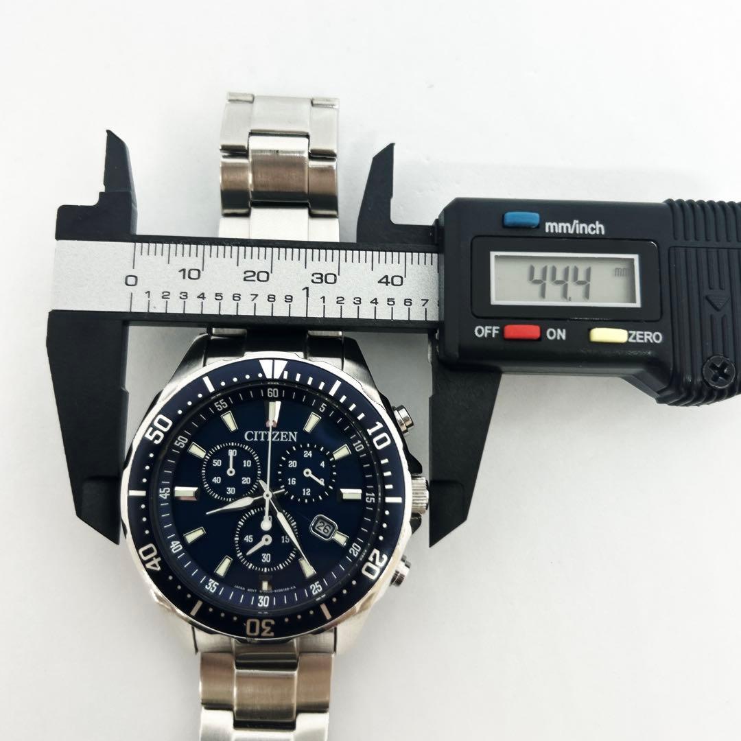 シチズン 腕時計 エコ・ドライブ クロノグラフ 稼働品 美品 Citizen