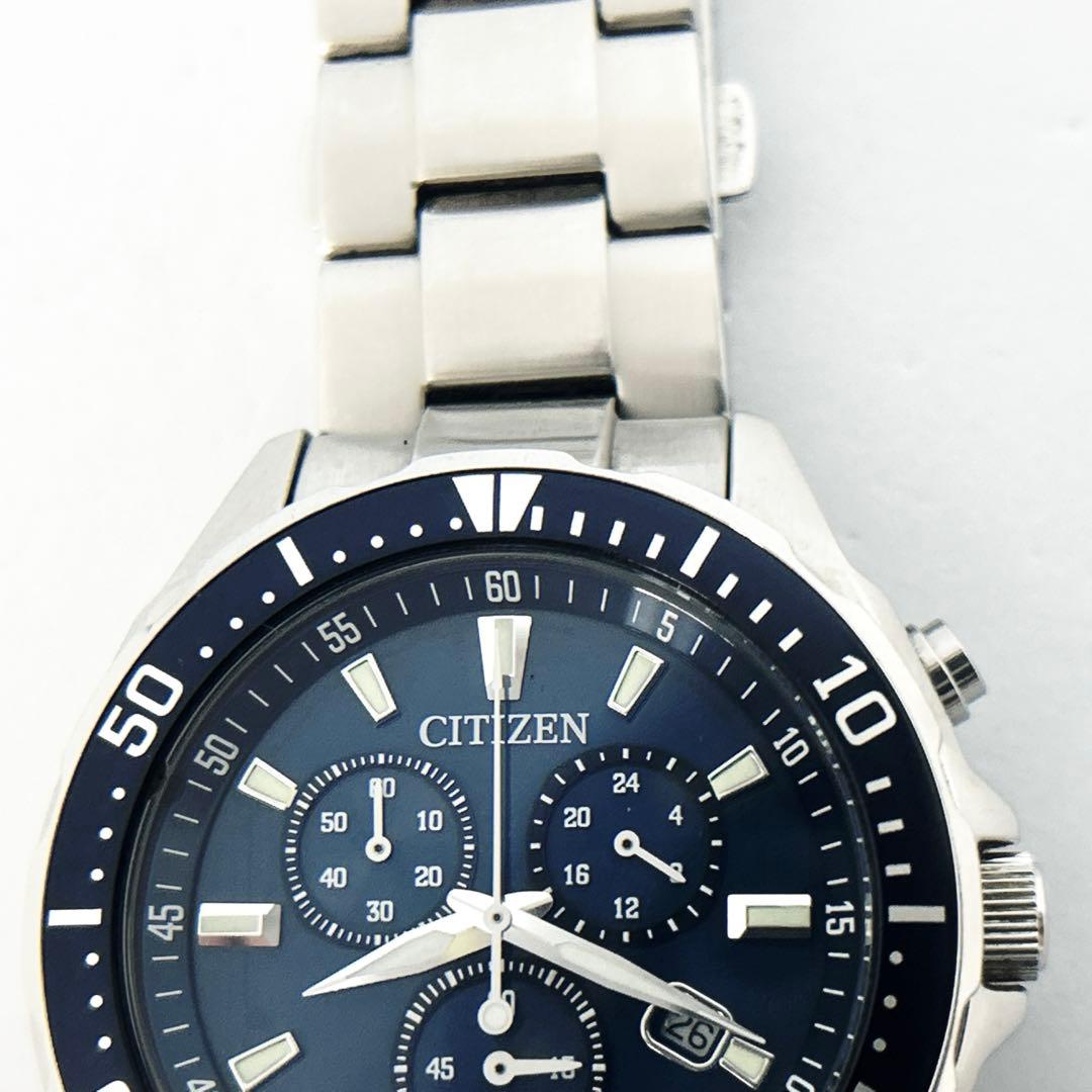 シチズン 腕時計 エコ・ドライブ クロノグラフ 稼働品 美品 Citizen