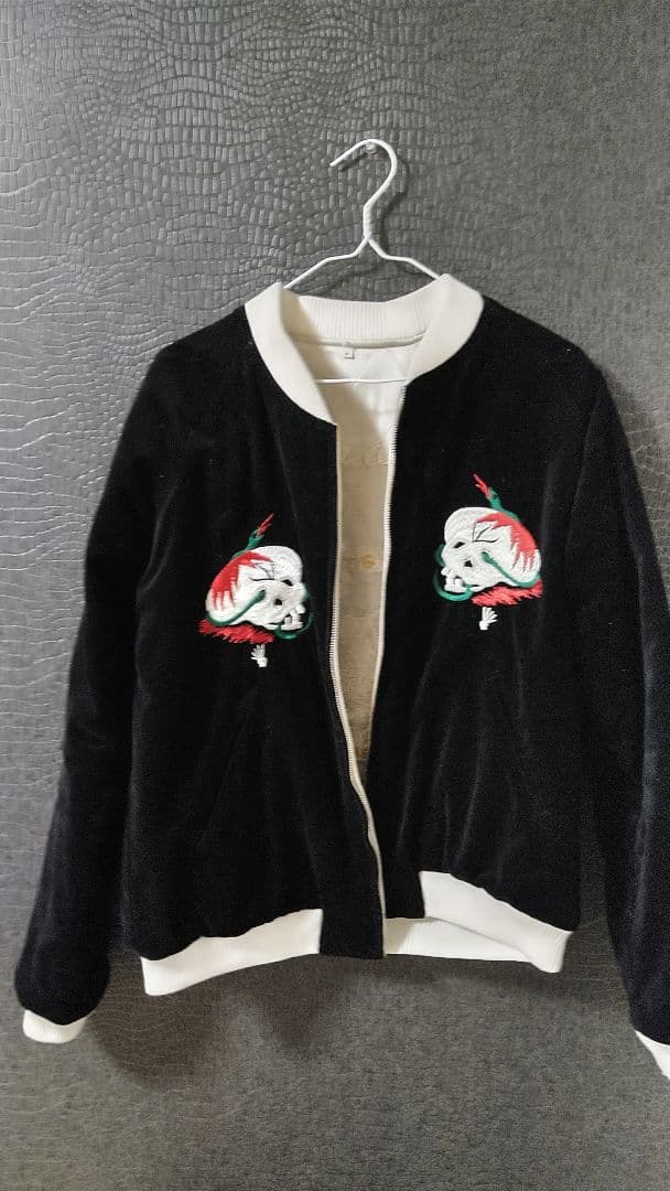 美品別珍　ドライボーンズ　スカジャン