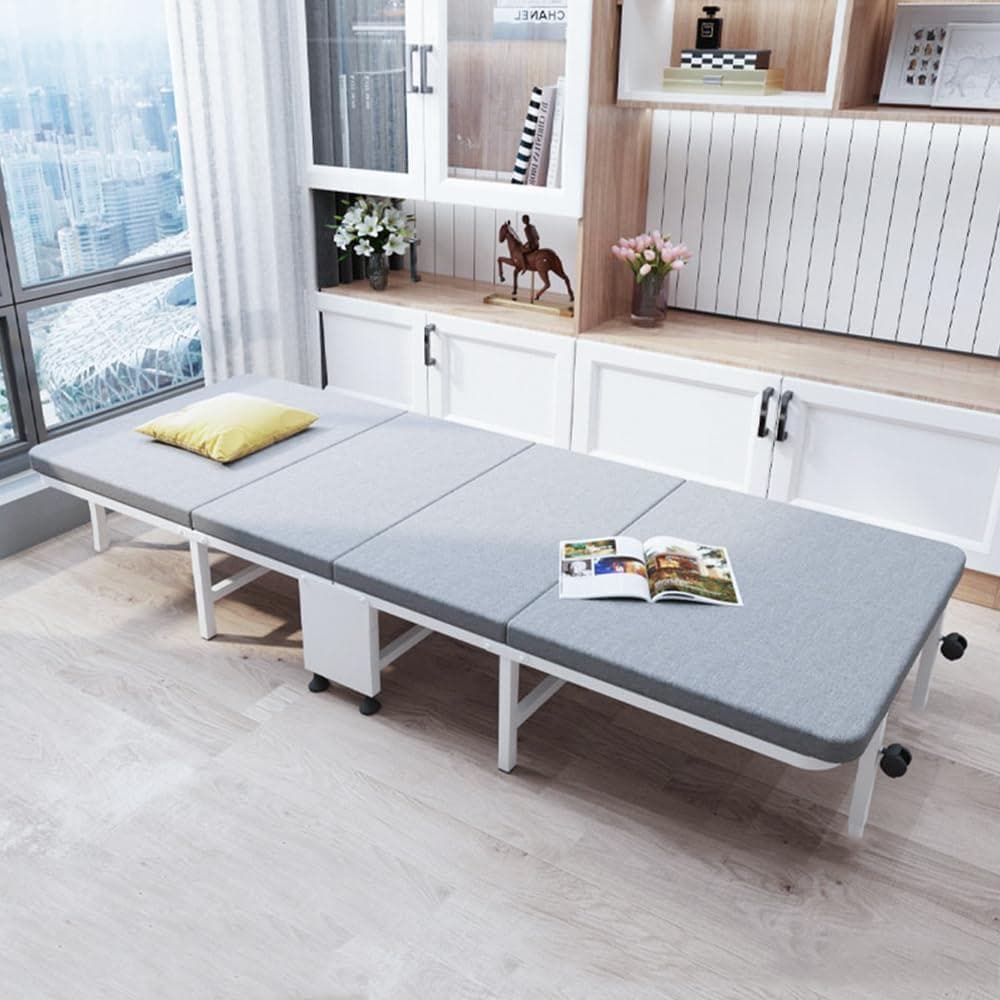 折りたたみベッド ベッド マットレス付き シングル コンパクト収納 四つ折り