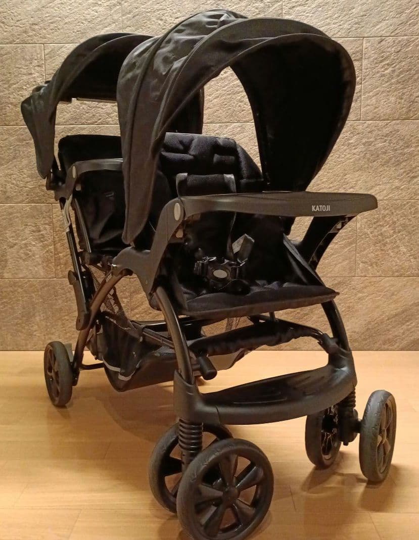 【美品】KATOJI 二人でゴーdx デラックス 二人乗り ベビーカー ブラック