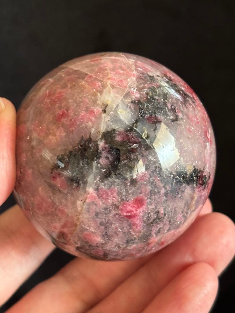 インペリアルロードナイトシリカ　トルマリン共生　スフィア　5.74cm