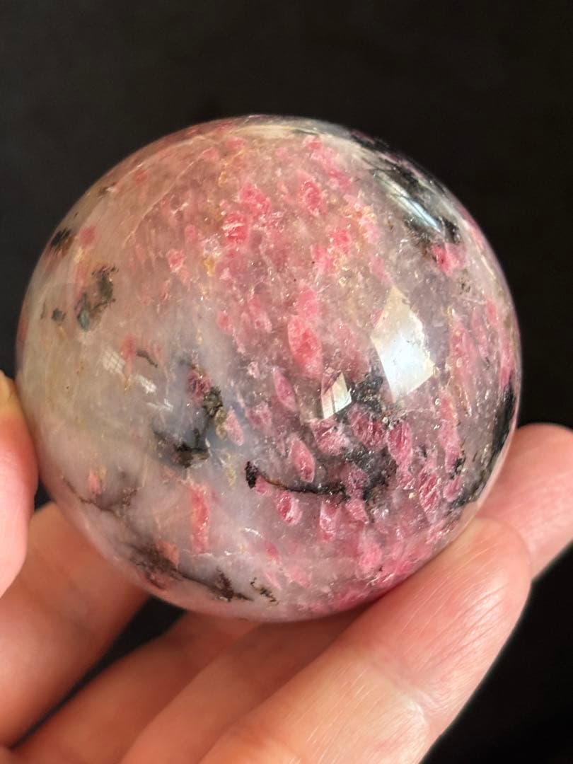 インペリアルロードナイトシリカ　トルマリン共生　スフィア　5.74cm