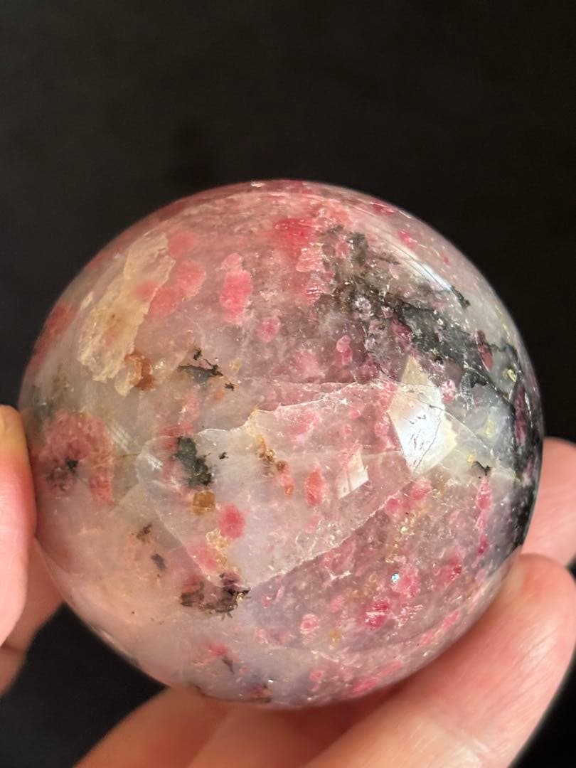 インペリアルロードナイトシリカ　トルマリン共生　スフィア　5.74cm