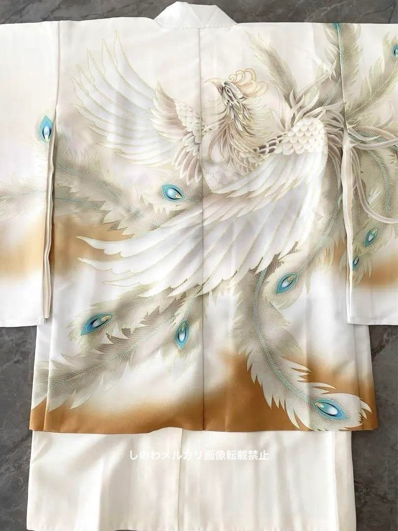 新品　式部浪漫5歳七五三　羽織袴13点フルセット アイボリー　金糸鳳凰模様
