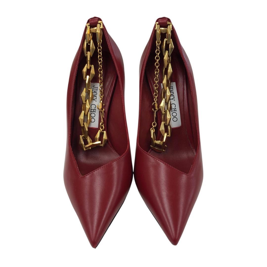 JIMMY CHOO ジミーチュウ ハイヒール パンプス レッド ゴールド
