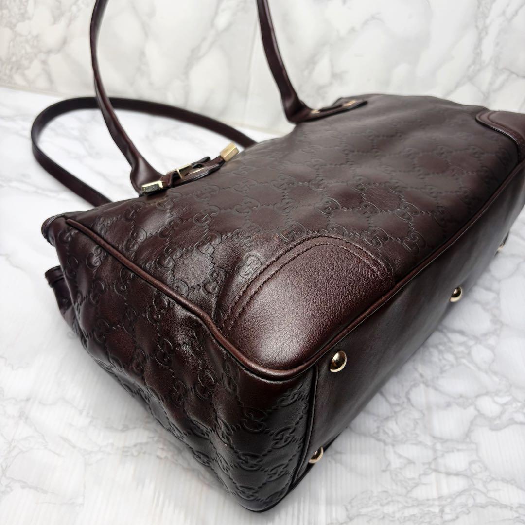 071 美品 GUCCI プリンシー トートバッグ ハンドバッグ レザー ch5