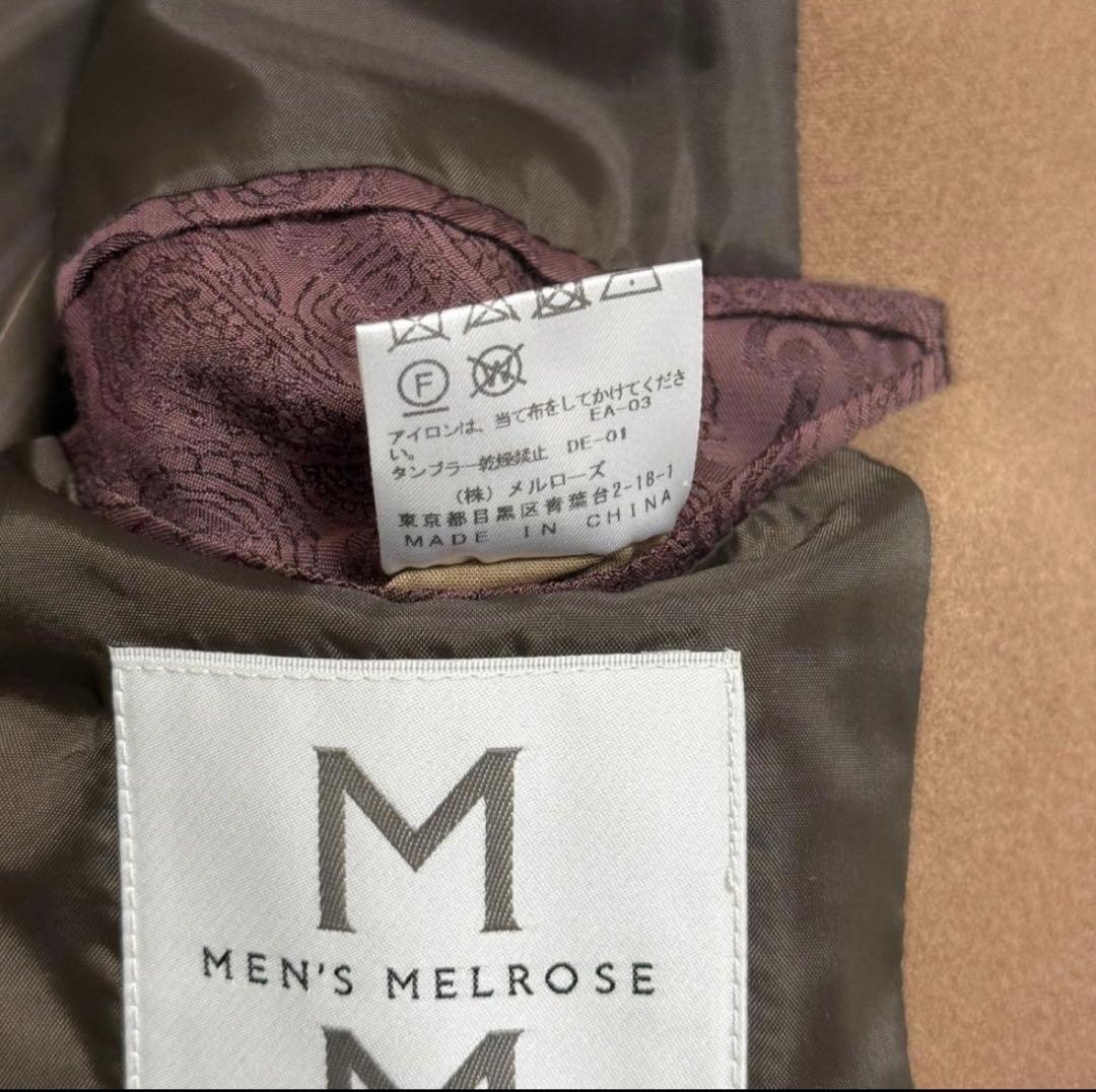 メンズメルローズ チェスターコート ロングコート キャメル ブラウン L相当