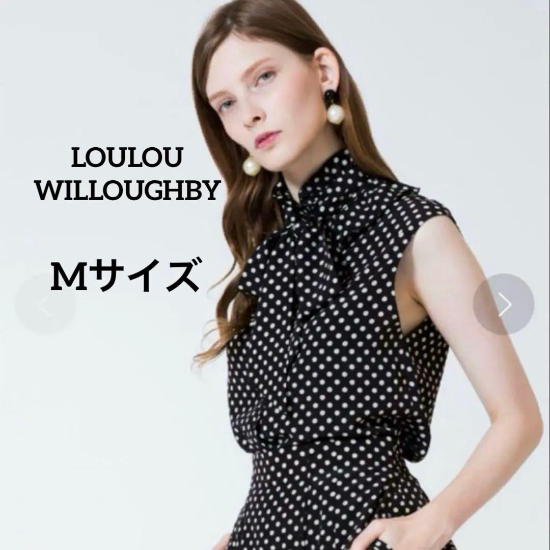 アルアバイル　ルルウィルビー デシンドットフリルボウタイノースリーブブラウス