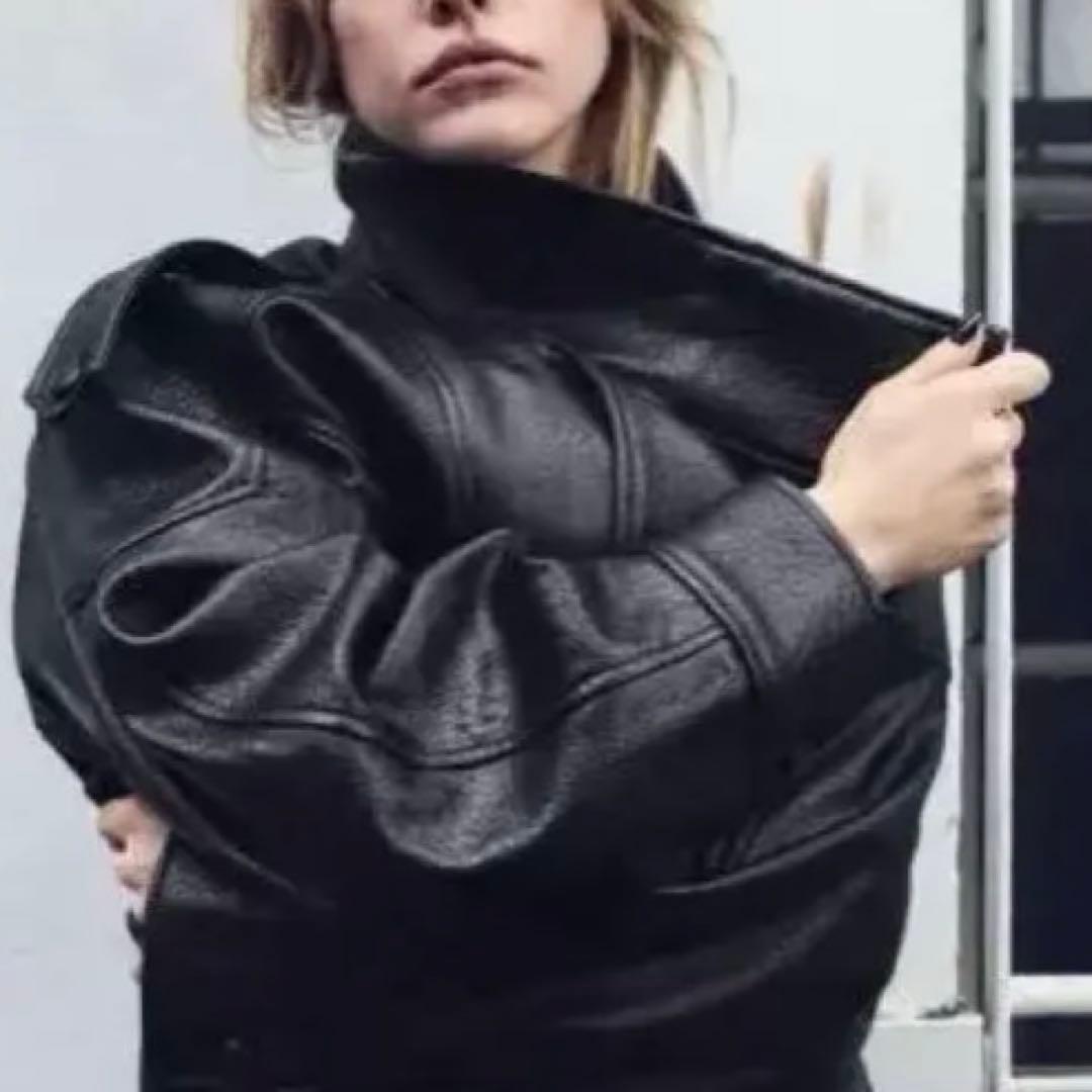 ZARA フェイクレザージャケット 新品タグ付S