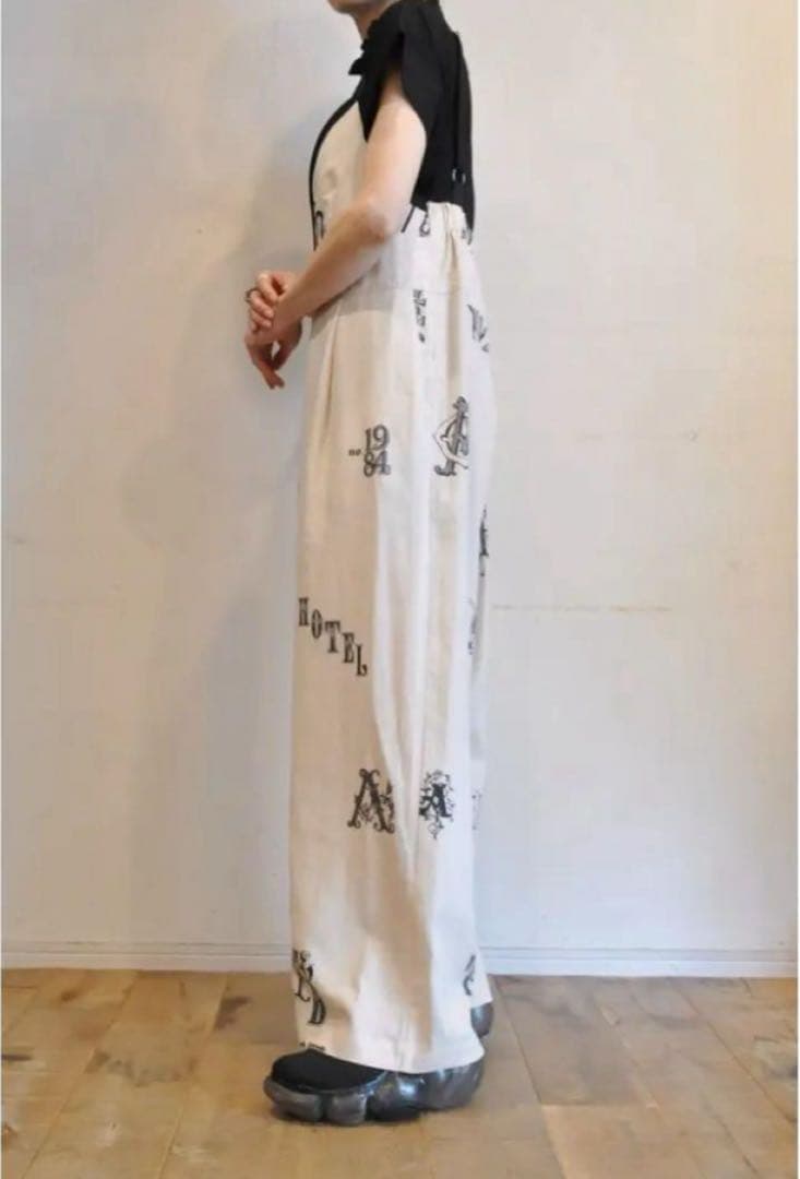 Thomas Magpie C/Linen PRINT overall 美品