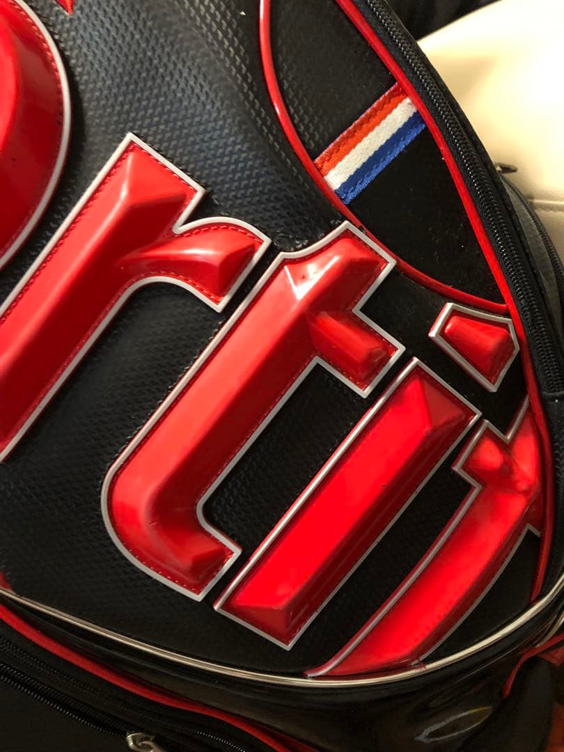 【送料込み】希少レア　ルコックスポルティフ　キャディバック　黒X赤　ゴルフバッグ